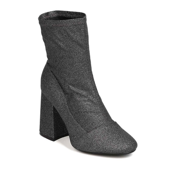 Cape Robbin Sam-2 Glitter Leatherette Block Heel Booties 9 metallic shimmer - Picture 10 of 11